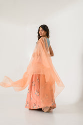 Scarlet Orange Kali Lehenga Set